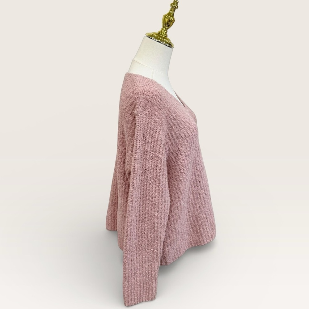 Eileen Fisher Women’s Organic Cotton Cashmere Fluff V-Neck Sweater Opal Pink NWT - Picture 7 of 13